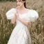 Vintage / Retro White Satin Prom Dresses 2022 A-Line / Princess Square Neckline Puffy Short Sleeve Backless Court Train Prom Formal Dresses