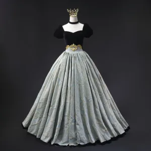 Élégant Noire Robe De Bal 2025 Robe Boule Encolure Carrée Gonflée Manches Courtes Dos Nu Longue Promo Robe De Ceremonie