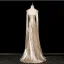 Sexy Champagner Sweep / Pinsel Zug Abendkleider 2025 Meerjungfrau Bandeau Ärmellos Rückenfreies Abend Festliche Kleider