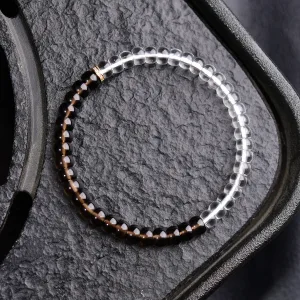 Chinese Style Two Tone Black White Handmade Natural Crystal Bracelet Accessories 2026