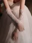Élégant Blanche Perlage En Dentelle Fleur Mariage Gants Mariage 2026 Tulle