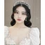 Eleganckie Srebrny Rhinestone Cyrkon Ozdoby Do Włosów Ślubne Tiara 2022 Stop Ślub Ozdoby Do Włosów Ślubne