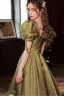 Elegant Clover Green Prom Dresses 2022 A-Line / Princess V-Neck Puffy Short Sleeve Backless Floor-Length / Long Prom Formal Dresses