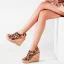 Vintage / Retro Leopard Print Street Wear Womens Sandals 2022 11 cm Wedges Open / Peep Toe Sandals