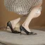 Chic / Belle Noire En Dentelle Faux Diamant Soirée Cuir Escarpins 2022 8 cm Talons Aiguilles À Bout Pointu Escarpins Talons Hauts