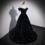 Glitzernden Schwarz Multifarben Pailletten Ballkleider 2023 Ballkleid Off Shoulder Kurze Ärmel Rückenfreies Sweep / Pinsel Zug Ball Festliche Kleider