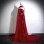 Chinese style Burgundy Sequins Velvet Evening Dresses 2025 Ball Gown High Neck Sleeveless Backless Floor-Length / Long Formal Dresses