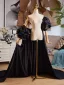 Vintage / Retro Black Prom shawl 2025 Puffy Short Sleeve