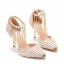 Charming Gold Pearl Rhinestone Wedding Shoes 2023 Ankle Strap 9 cm Stiletto Heels Pointed Toe Wedding High Heels