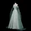Fashion Mint Green Beading Rhinestone Sequins Prom Dresses 2026 A-Line / Princess Off-The-Shoulder Sleeveless Backless Floor-Length / Long Formal Dresses