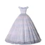Charming Sky Blue Cascading Ruffles Prom Dresses 2023 Ball Gown Off-The-Shoulder Sleeveless Floor-Length / Long Prom Formal Dresses
