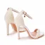 Sexy White Pearl Wedding Shoes 2022 9 cm Stiletto Heels Ankle Strap Open / Peep Toe Wedding Sandals High Heels
