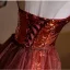 Scintillantes Bordeaux Paillettes Trompette / Sirène Robe De Soirée 2024 Bustier Sans Manches Dos Nu Train De Balayage Soirée Robe De Ceremonie