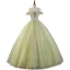Modern / Fashion Sage Green Sequins Prom Dresses 2023 Ball Gown Off-The-Shoulder Sleeveless Backless Floor-Length / Long Prom Formal Dresses