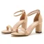 Enkla Röd Gatukläder Casual Mocka Sandaler Dam 2023 Ankelband 7 cm Tjocka Klackar Peep Toe Sandaler Högklackade