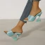Chic / Beautiful Pool Blue Street Wear Summer Womens Sandals 2022 9 cm Stiletto Heels Crystal Open / Peep Toe Sandals High Heels