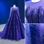 Vintage / Retro High-end Navy Blue Beading Sequins Prom Dresses 2023 Ball Gown Scoop Neck Long Sleeve Court Train Prom Formal Dresses