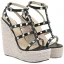 Sexy Black Rivet Summer Cocktail Party Womens Sandals 2022 T-Strap 14 cm Stiletto Heels Open / Peep Toe Sandals High Heels