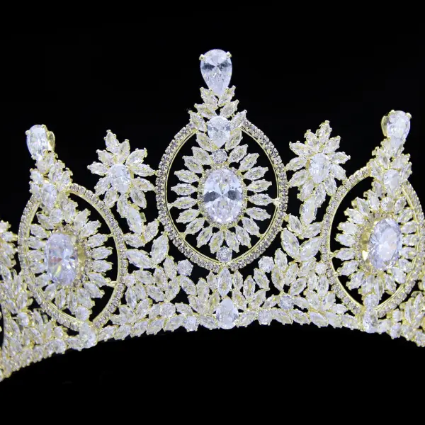 Baroque Bling Bling Argenté Faux Diamant Accessoire Cheveux Mariage 2024 Zircon Alliage Mariage