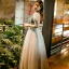 Chic / Belle Vert Citron Robe De Bal 2022 Princesse V-Cou Perlage Paillettes Gonflée Manches Courtes Longue Promo Robe De Ceremonie