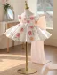 Flower Fairy White Beading Pearl Appliques Sequins Short Bow Birthday Flower Girl Dresses 2026 Ball Gown Off-The-Shoulder Short Sleeve