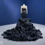 High-end Black Beading Rhinestone Sequins Evening Dresses 2022 Trumpet / Mermaid Scoop Neck Long Sleeve Cascading Ruffles Royal Train Evening Party Formal Dresses