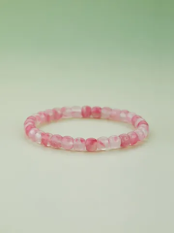 Unusual Blushing Pink Sakura Handmade Natural Crystal Bracelet Accessories 2026