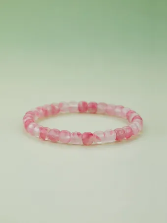 Ungewöhnlich Rosa Kirschblüte Handgefertigt Natürlicher Kristall Armbänder Brautaccessoires 2026