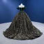 Scintillantes Vert Foncé Perlage Paillettes Daim Robe De Bal 2022 Robe Boule De l'épaule Manches Courtes Dos Nu Chapel Train Promo Robe De Ceremonie