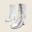Glitzernden Lindgrün Cocktail Stiefel Damen 2022 9 cm Stilettos Quadratische Zehe Stiefel