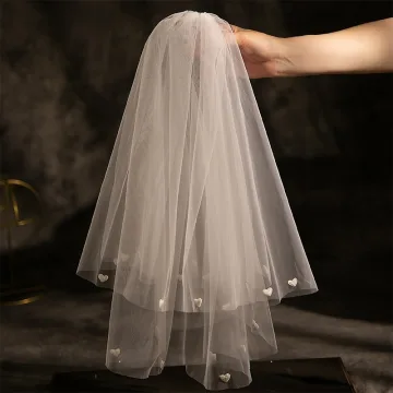 Simple Blanche Forme De Coeur Tulle Voile De Mariée 2025