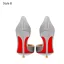 Charmant Argenté Soirée Escarpins 2026 Cuir 12 cm Talons Aiguilles À Bout Pointu Escarpins Talons Hauts