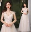 Fashion White Lace Butterfly Prom Dresses 2022 A-Line / Princess Scoop Neck Sleeveless Backless Floor-Length / Long Formal Dresses