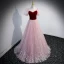 Charming Burgundy Prom Dresses 2022 A-Line / Princess Square Neckline Sequins Puffy Short Sleeve Backless Floor-Length / Long Formal Dresses