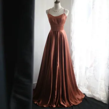 Sexy Café Plage Vacances Désinvolte Robe De Bal 2024 Princesse Bretelles Spaghetti Sans Manches Dos Nu X Strap Longue Robe De Ceremonie