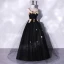 Classic Black Lace Flower Prom Dresses 2022 A-Line / Princess Spaghetti Straps Sleeveless Backless Floor-Length / Long Prom Formal Dresses