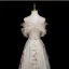 Flower Fairy Sparkly Champagne Appliques Sequins Prom Dresses 2025 A-Line / Princess Off-The-Shoulder Short Sleeve Backless Floor-Length / Long Formal Dresses