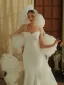 High-end White Handmade  Flower 3 m Wedding Veils 2025 Tulle