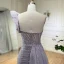 Charmant High End Lavendel Glanz Pailletten Abendkleider 2024 Meerjungfrau One-Shoulder Ärmellos Rückenfreies Sweep / Pinsel Zug Abend Festliche Kleider