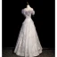 Chic / Beautiful Grey Beading Sequins Prom Dresses 2022 A-Line / Princess Strapless Tassel Sleeveless Backless Prom Floor-Length / Long Formal Dresses
