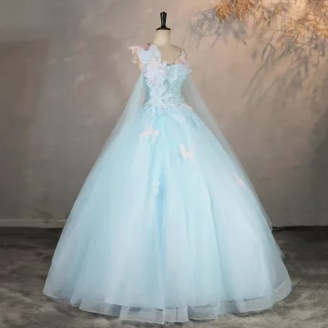 Chic Beautiful Sky Blue Beading Sequins Appliques Prom Dresses 2025 Ball Gown Scoop Neck Sleeveless Backless Floor Length Long Formal Dresses