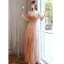 Charming Champagne Evening Dresses 2022 A-Line / Princess Off-The-Shoulder Beading Sequins Sleeveless Backless Floor-Length / Long Evening Party Formal Dresses