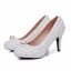 Elegante Witte Parel Bruidsschoenen 2025 9 cm Naaldhakken / Stiletto Ronde Neus Huwelijk Pumps Hoge Hakken