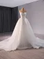 High-end White Lace Flower Wedding Dresses 2024 Ball Gown Strapless Sleeveless Backless Court Train Wedding