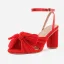 Sexy Blanche Été Vêtement de rue Sandales Femme 2023 Bride Cheville Noeud 8 cm Talons Épais Peep Toes / Bout Ouvert Sandales Talons Hauts
