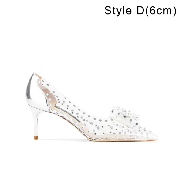 Sexy Silber Perle Strass Abend Pumps Hochhackige 2022 8 cm Stilettos Spitzschuh Pumps