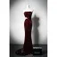 Scintillantes Bordeaux Paillettes Robe De Soirée 2024 Trompette / Sirène Bustier Sans Manches Dos Nu Train De Balayage Soirée Robe De Ceremonie