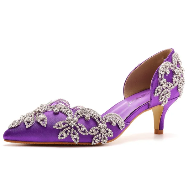Chic / Beautiful Gold Evening Party Rhinestone Womens Sandals 2023 5 cm Stiletto Heels Pointed Toe Sandals High Heels