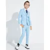 Fashion Sky Blue 5-piece Long Sleeve Boys Wedding Suits 2023 Wedding Coat Pants Shirt Tie Vest