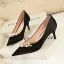 Edles Rot Satin Ball Pumps 2022 Perle Strass 6 cm Stilettos Spitzschuh Pumps Hochhackige